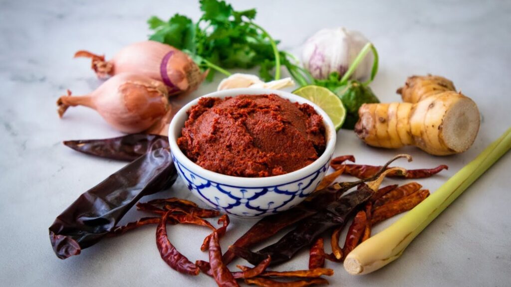 A bowl of gluten-free red curry paste