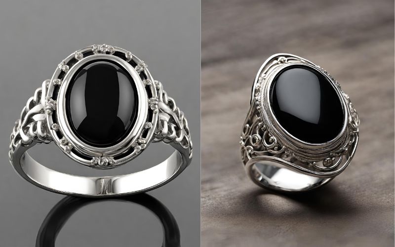 black onyx ring, black onyx gemstone ring, ring for women, ring for men, black onyx ring for women