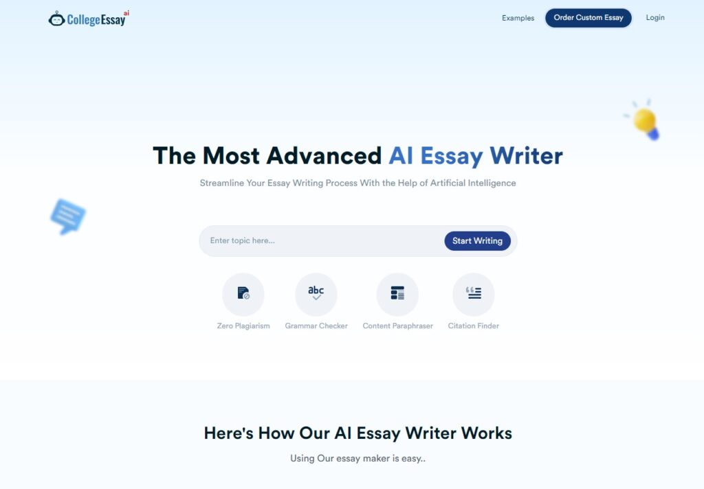 CollegeEssay.org AI Essay Writer: Simplifying Writing Tasks